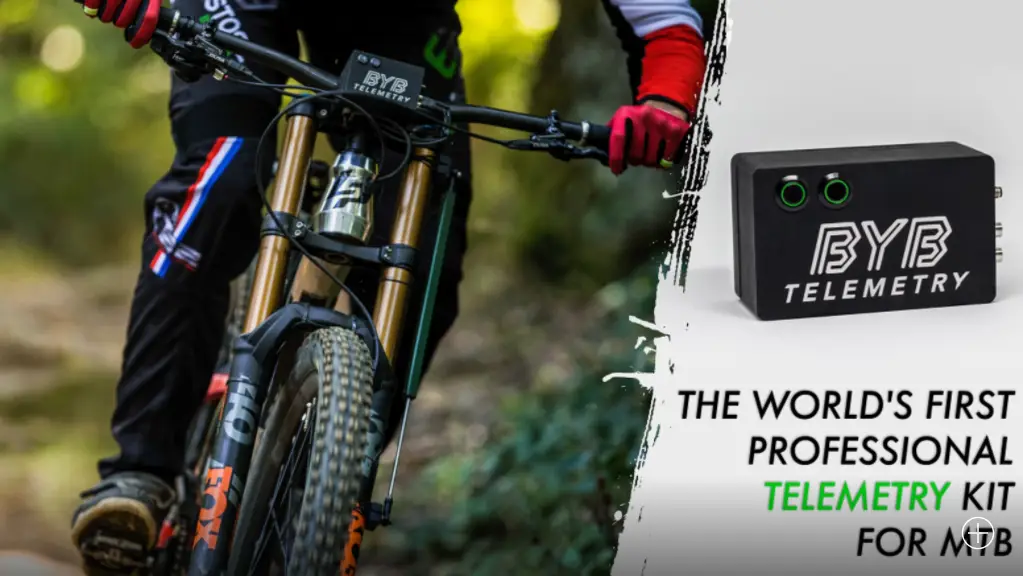 The 2018 Kickstarter campaign banner: a BYB acquisition unit mounted on the handlebar of a downhill mountain bike, with the unit shown alongside.
