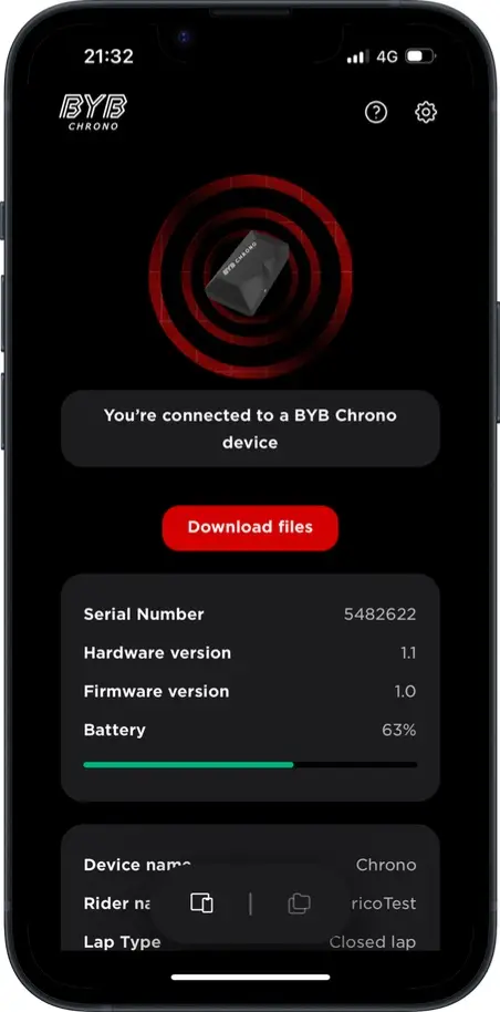App — device page