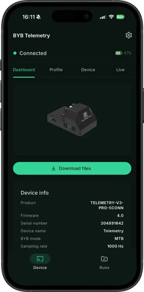 App — device page