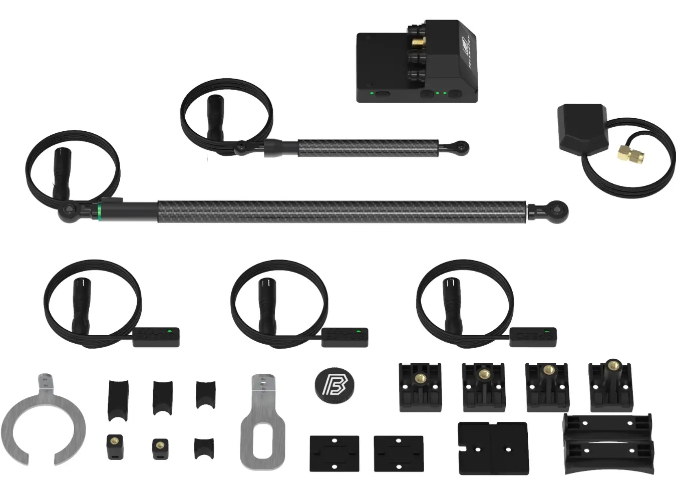 Example — V3 Pro kit, 210 / 80 mm strokes, brake and speed sensors