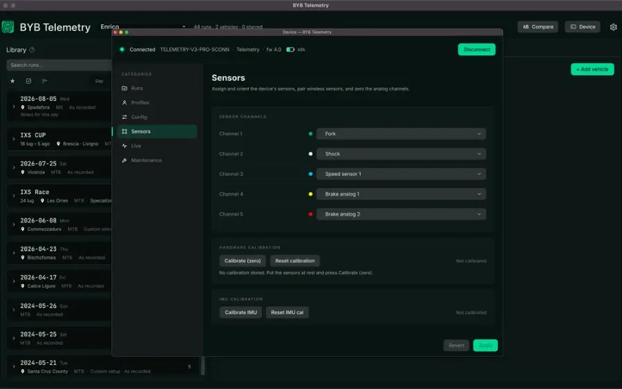 PC software — sensors