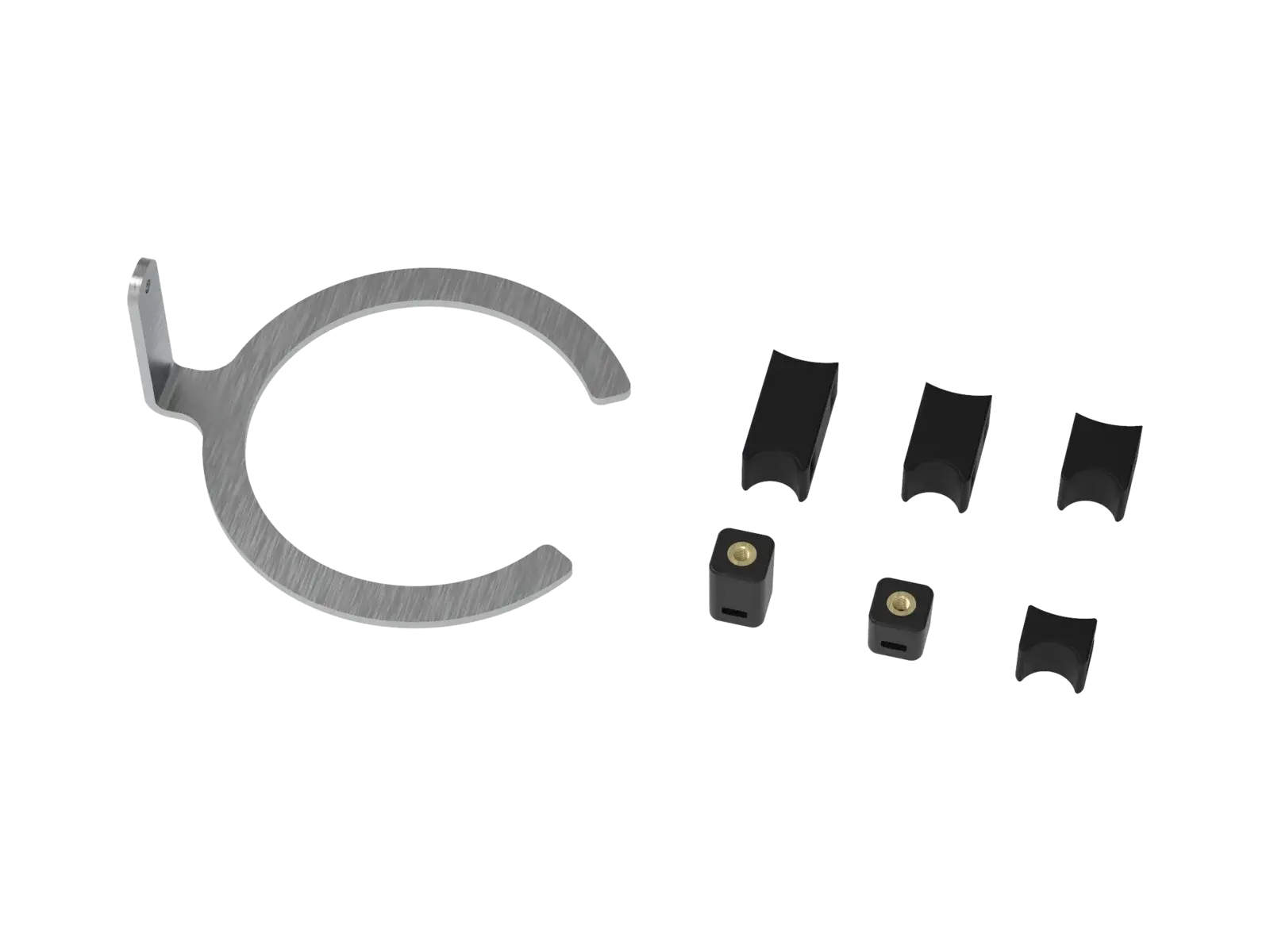 The MX shock kit at a three-quarter angle from the opposite side, with the C-clamp turned to show its mounting tab.