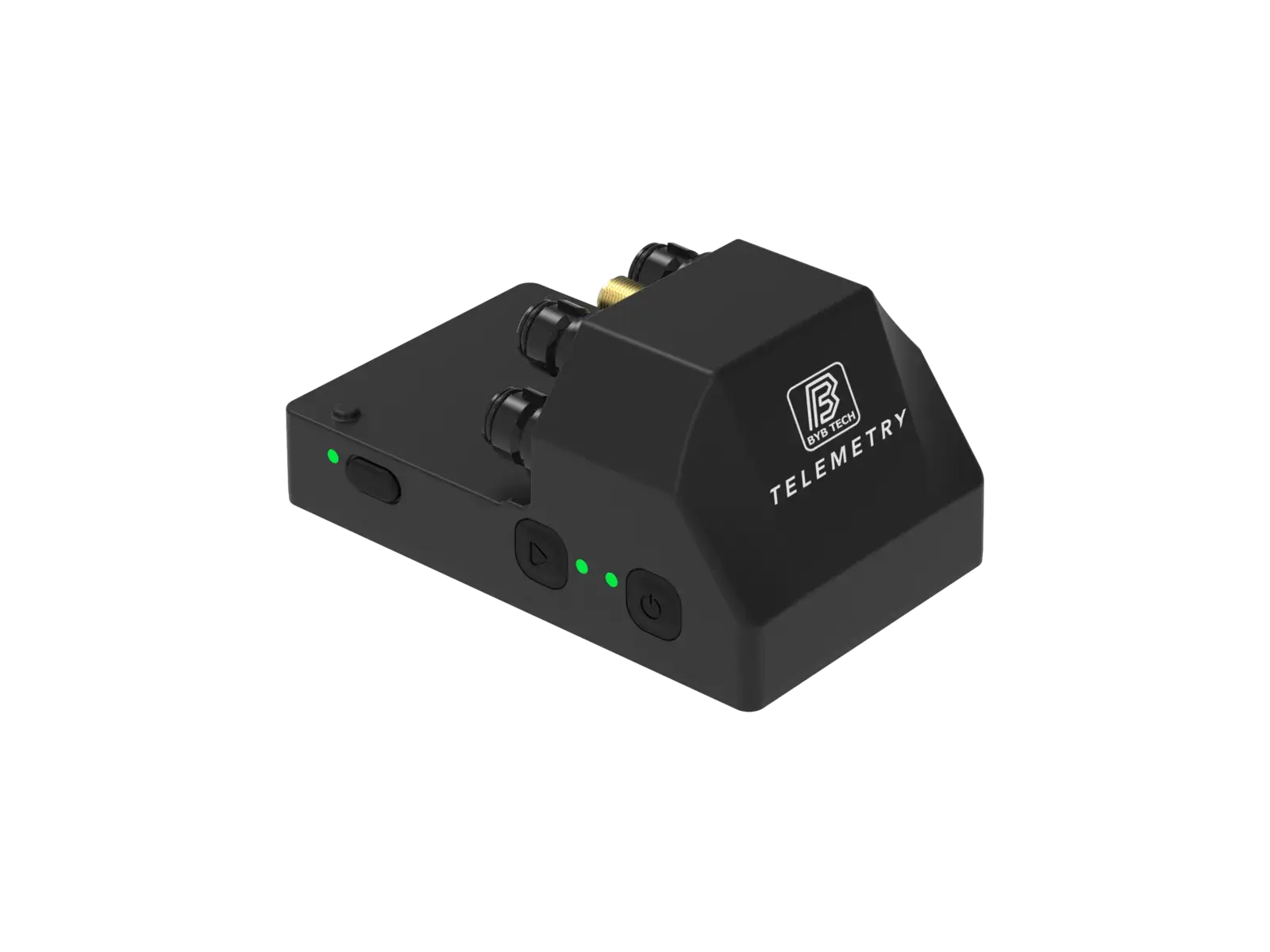The Telemetry V3 Pro acquisition unit from the opposite side, with the BYB Tech Telemetry wordmark on the sloped face.
