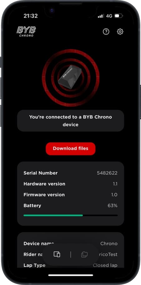 App — device page