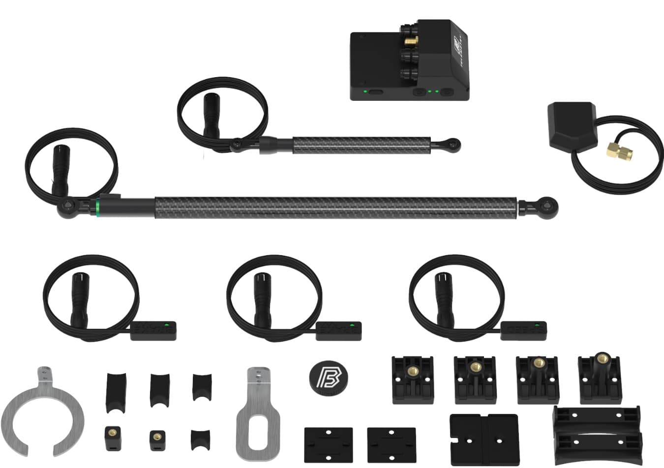 Example — V3 Pro kit, 210 / 80 mm strokes, brake and speed sensors