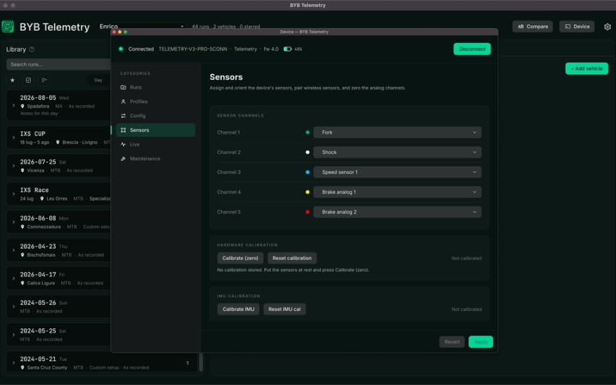 PC software — sensors